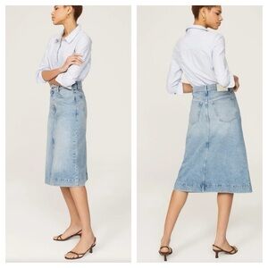 DL1961 Womens Alma Slit Hem Midi A-Line Skirt NWT size 25